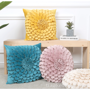 Fashion Design 3D Flower Hand-made Polyester Cushion